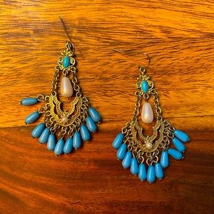Turquoise statement earrings